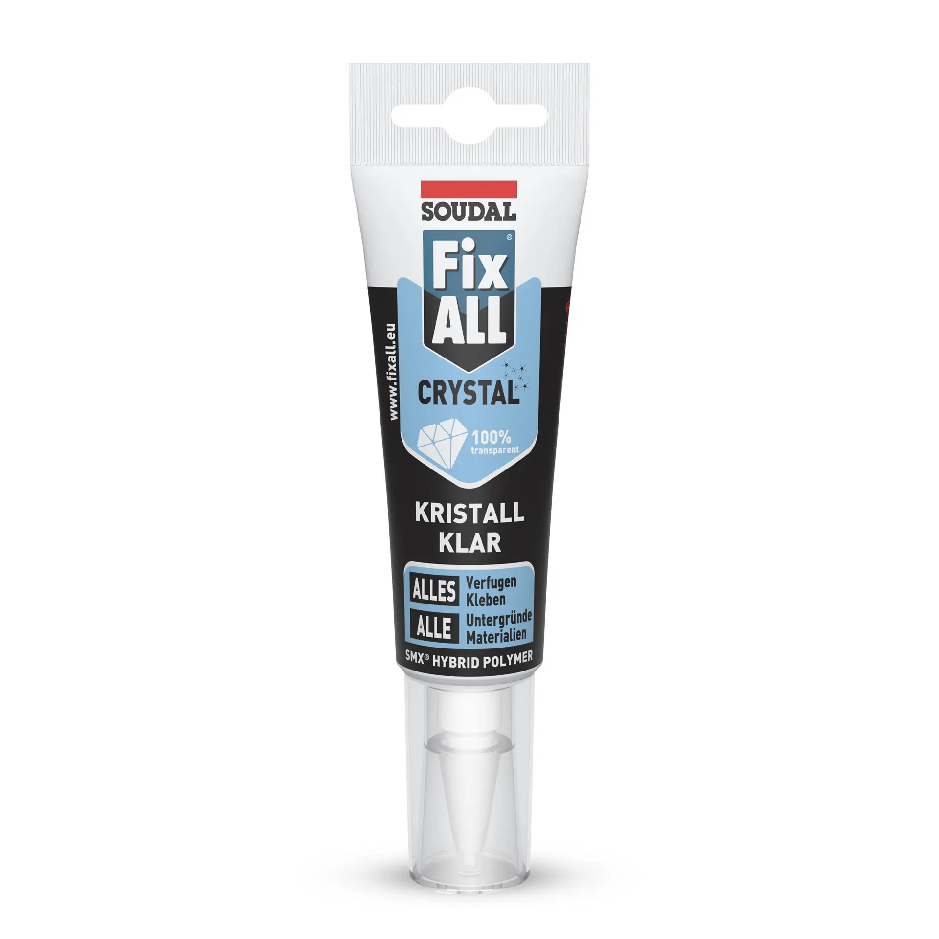 Soudal Fix ALL Crystal Kleb- und Dichtstoff, transparente Tube mit 125 ml